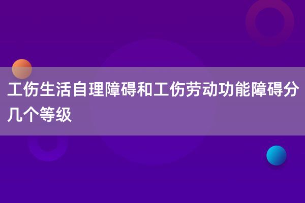 工伤生活自理障碍和工伤劳动功能障碍分几个等级