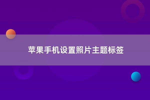 苹果手机设置照片主题标签